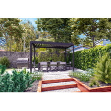3 x 3.6m Charcoal Coolaroo Aluminium Louvred Gazebo